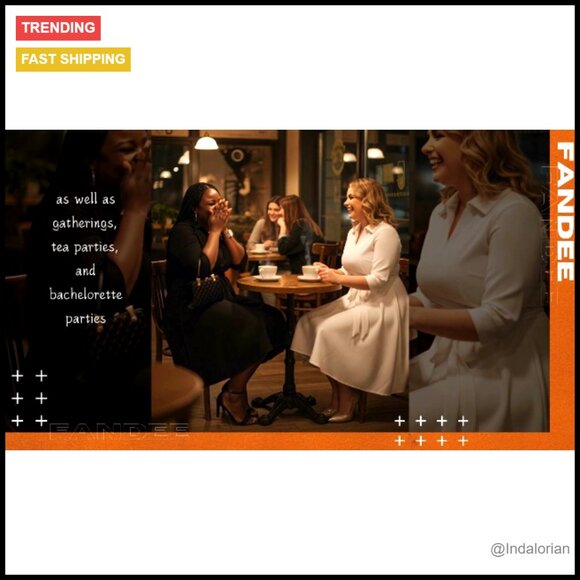 Plus Size Midi Dress 3/4 Sleeve V Neck Elegant Cocktail Party Wedding Guest - Picture 7 of 7